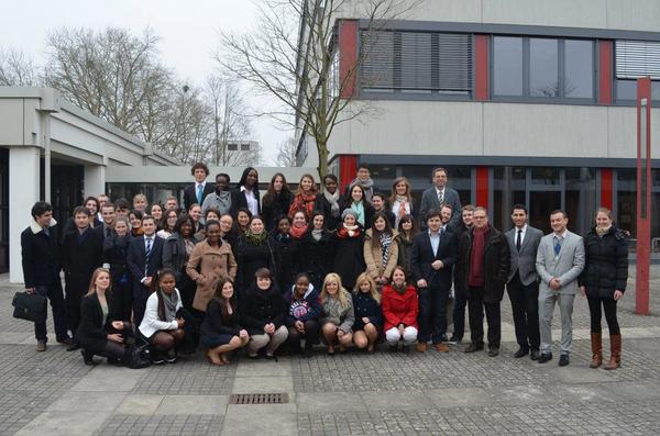Students in the class of International Relations at ITI-RI and students from University of Kehl, with whom we did a Model UN Simulation - I'm in the red jacket in front 